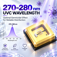 Diode LED UV en céramique AlN de précision 270nm 280nm 0.6W 120 degrés pour la détection UV et la transformation alimentaire