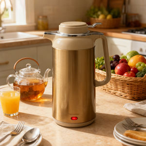 Bouilloire électrique à double paroi en acier inoxydable, isolation sous vide, arrêt automatique, protection contre l'ébullition à sec, base rotative à 360 degrés - Product Image 1