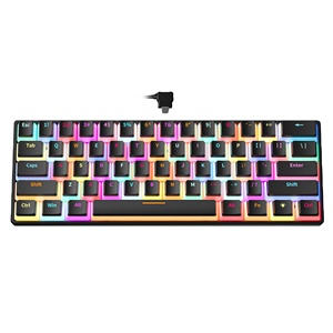 Nuevo Teclado Mecánico para Juegos RGB USB con Cable al 60%, Mini Teclado Mecánico Blanco con Función Anti-Ghosting, Plug and Play - Product Image 1