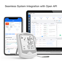 Registrador de Temperatura y Humedad WiFi con Soporte para Aplicaciones iOS y Android, Servicio Web Gratuito de por Vida, para Almacenamiento en Frío de Supermercados