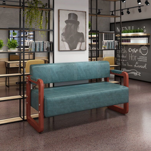 Silla <span class=keywords><strong>de</strong></span> Espera Moderna <span class=keywords><strong>de</strong></span> Estilo Retro en Cuero PU para Salones <span class=keywords><strong>de</strong></span> Belleza, Peluquería, Arte <span class=keywords><strong>de</strong></span> Uñas, con Madera Casual, para Centros Comerciales, Escuelas y Hospitales - Product Image 6