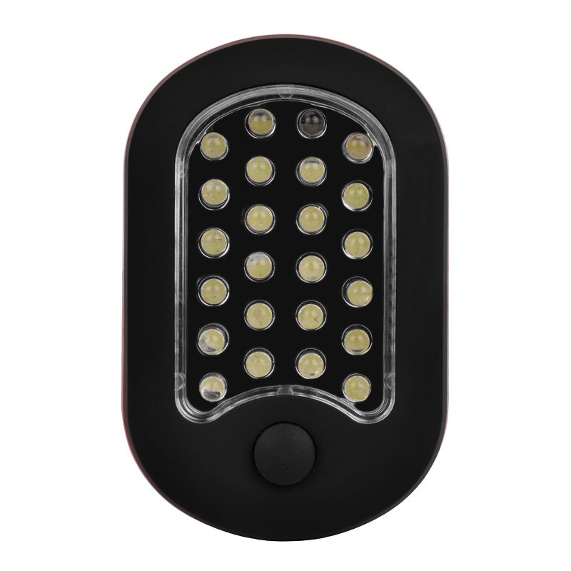 Portable Led Work Light ABS and Rubber Painted 24+3LED Worklight With Magnet and Swivel Hook