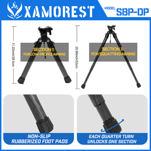 Chân máy hai chân bằng sợi carbon chất lượng cao 6 inch có thể điều chỉnh, giá đỡ kính ngắm chiến thuật, phụ kiện săn bắn, phụ kiện bắn súng - Product Image 3
