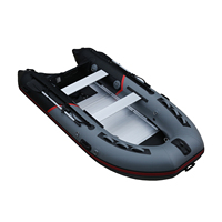 Bateau de pêche gonflable de 3,6 m avec moteur hors-bord, coque légère en HDPE et fibre de carbone, pompe manuelle incluse - 13 pieds pour 5 personnes