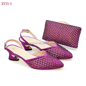 XY33 2023 wholesale fashion sexy luxury women's shoes 5.5CM heel plus size sandals and bag set