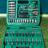 Ensemble d'outils de réparation automobile et domestique professionnel de 46 pièces, meuleuses, perceuses, tournevis, outils à main, coffret rigide, garantie OEM d'un an