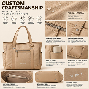 Women Casual Daily Tote <b>Bag</b> Nylon <b>Material</b> Multiple Pockets Large Capacity Shoulder <b>Bag</b> Custom Design OEM Manufacturer - Product Image 3