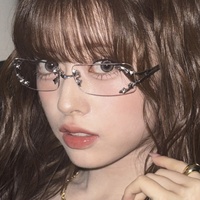 Lunettes de soleil carrées sans monture, style hip-hop unique, rétro, version coréenne haut de gamme, protection UV400, unisexe