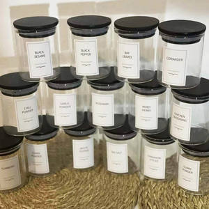 Offre Spéciale pot en verre à haute teneur en borosilicate pot de stockage en verre pour la maison et la cuisine pot à épices en verre avec couvercle en bambou noir ensemble - Product Image 4