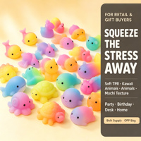 Jouet anti-stress Kawaii en TPR souple et mignon, animal Mochi dégradé, pour enfants, adolescents, adultes, sac de fête, cadeau d'anniversaire