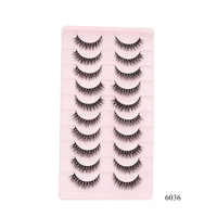 Cils SP naturels noirs longs, 10 paires, effet œil de chat, pour un volume éclatant, bande complète, faux cils en vison synthétique réutilisables, sans cruauté animale