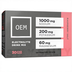 Électrolytes <span class=keywords><strong>sans</strong></span> sucre OEM - Poudre <span class=keywords><strong>de</strong></span> <span class=keywords><strong>sel</strong></span> <span class=keywords><strong>de</strong></span> framboise avec sodium, <span class=keywords><strong>potassium</strong></span> et magnésium |   30 unités - Product Image 1