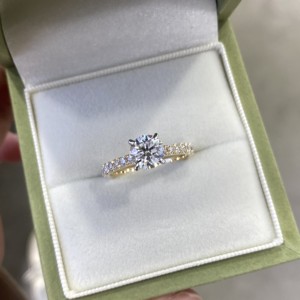 <span class=keywords><strong>Bague</strong></span> en <span class=keywords><strong>or</strong></span> massif 14K 18K avec diamant de laboratoire rond taille brillant certifié IGI CVD VVS1 1CT 3CT 5CT, alliance de <span class=keywords><strong>mariage</strong></span>, <span class=keywords><strong>bague</strong></span> de fiançailles - Product Image 2