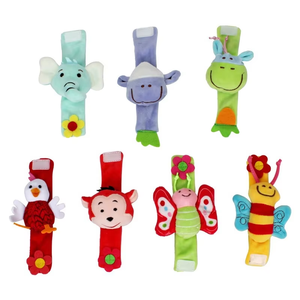 Juego de Sonajeros de Peluche para Bebés, Campana de <span class=keywords><strong>Mano</strong></span> Suave de Dibujos Animados, Juguete Sensorial Educativo para Recién Nacidos - Product Image 1