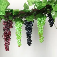 Zwart Rood Groen Paars Kunstmatige Druiven Huis Tuin Slaapkamer Woonkamer Decoratie Nep Fruit Bruiloft Verjaardag Feestartikelen