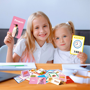 Ensemble de cartes d'apprentissage numériques certifiées FSC, nouvelles cartes d'impression numérique pour enfants, questions et réponses sur les animaux, les légumes et l'alphabet, aides pédagogiques pour l'apprentissage en anglais. - Product Image 4