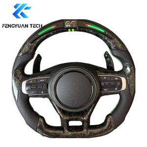 Volant en fibre de carbone forgé avec LED pour Kia <span class=keywords><strong>Stinger</strong></span> K5 GT K4 Cerato Forte Seltos Sportage Sorento MQ4 GT1 Optima4 Forte - Product Image 1