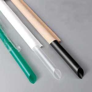 Pajitas desechables de plástico para beber, pajitas elegantes para fiestas de té con leche y té de burbujas, pajitas coloridas transparentes y negras, pajitas de plástico - Product Image 6