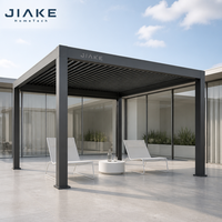Pergola bioclimatique Jiake 6063-T5 avec toit à lames orientables rétractables pour villa moderne, terrasse, patio, jardin, pavillon, utilisation extérieure