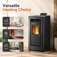 Poêle à granulés de bois en acier, chauffage autonome d'intérieur avec thermostat programmable pour usage domestique