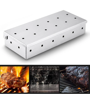 <span class=keywords><strong>Caja</strong></span> de acero inoxidable para asar <span class=keywords><strong>barbacoa</strong></span>, aspas de madera, parrilla de Gas o parrilla de carbón, accesorios - Product Image 5