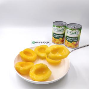 Pêches jaunes en conserve en dés, aliments sains, fruits en conserve pour la pâtisserie, utilisation OEM - Product Image 3