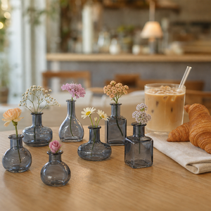 Set Artistico <span class=keywords><strong>di</strong></span> 8 Vasi in Vetro Premium da Tavolo, Mini Vasi <span class=keywords><strong>di</strong></span> Lusso in Cristallo Senza Piombo per Decorazioni Casa e Matrimonio - Product Image 3
