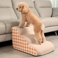 Accessoires pour chiens : Rampe d'escalier pour canapé-lit, antidérapante, en velours moderne, avec coussin en mousse à mémoire de forme, housse amovible et détachable, de luxe et mignonne