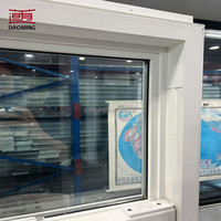 Fenêtre coulissante horizontale en plastique-acier résistant à la chaleur, avec rideau suspendu, pour cuisine et école - Vente en gros (modèle européen)