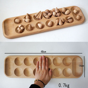 Nhiều Màu Sắc Hạt Châu Phi <span class=keywords><strong>Checkers</strong></span> Của Bảng Gỗ Trò Chơi Đồ Chơi Gỗ Mancala Board Game Set - Product Image 6