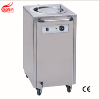 Réchauffe-plat électrique mobile en acier inoxydable |   Distributeur de plats chauffants, capacité de 40 assiettes, chauffe-assiettes commercial PL-1