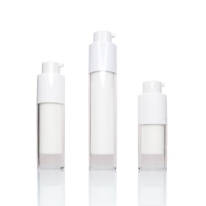 Luxury <b>Empty</b> Airless Pump <b>Bottles</b> 15ml Inventory Double Wall clear Frosted Airless Serum <b>Bottle</b> - Product Image 2