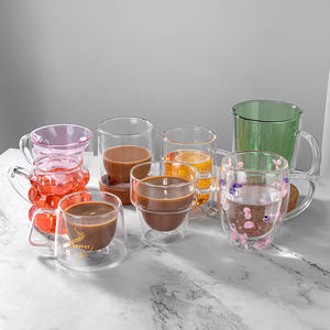 JINGHUANG vetro Custom Logo 200ml tazza resistente al calore freddo doppia parete di vetro <span class=keywords><strong>Espresso</strong></span> tazza di <span class=keywords><strong>caffè</strong></span> con manico - Product Image 6