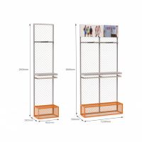 Présentoir métallique sur pied pour vêtements de sport, maillots, baskets et tenues de sport pour magasins de sport et de vêtements