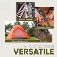 Paracord Type III 550, bobine de 1000 pieds, couleur or |   Nylon tactique robuste 4 mm à 7 brins pour activités de plein air/parachutisme/camping/pêche/survival