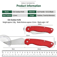 Couteau pliant EDC Fanstoon pour camping et chasse, poignées G10 multicolores, lame Tanto, équipement de coupe portable, logo personnalisé
