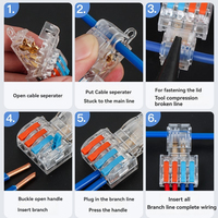Konektor Kabel Listrik Baru WZOODQ, Terminal Blok Pengkabelan Cepat, Tanpa Pengupasan, Tanpa Merusak Kabel, Kuningan, Daya