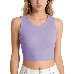Women's Cropped Short <strong>Top</strong> with Chest Cushion Sports Vest - Product Image 5
