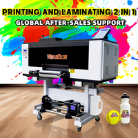Printer UV DTF A3 Xp600 I1600 Head Printer UV Mesin Cetak Roll dengan Laminator Film ab Transfer Stiker Printer 30cm