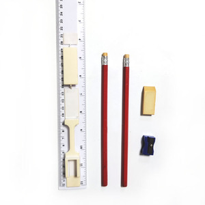 Juego de 5 reglas de plástico con lápiz de madera, borrador y sacapuntas, set de papelería para niños - Product Image 6