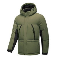 Veste matelassée pour homme, design bicolore, coupe ample, fermeture éclair, détails ajustables, chaude pour l'hiver, vêtements de plein air/décontractés