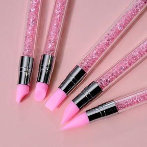 HQ Mixed Proc Discount 5pcs <b>Set</b> Dual-ended 2 Ways Silicone Nail Art Pen <b>Pink</b> DIY Manicure Dotting Brush Nail Embossing Pen - Product Image 1