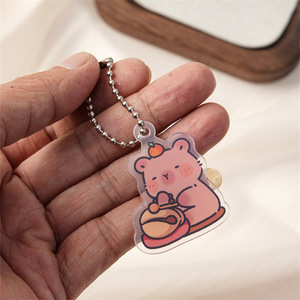 Spot Wholesale Cute Capybara <b>Keychain</b> Cartoon Cavy Pendant Acrylic Ornament Accessories Decor Gift - Product Image 4