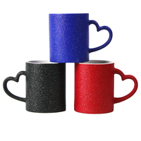 Fabricant en gros tasse à café en céramique scintillante à changement de couleur de haute qualité tasse à blanc de sublimation de 11 oz pour impression par sublimation