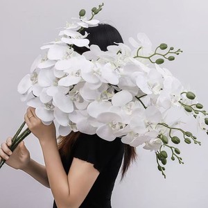 Orchidée Gardenia Phalaenopsis 95cm, fleur artificielle en caoutchouc souple, décoration de la maison, accessoire de mariage - Product Image 3