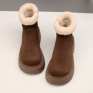 Stivali da Neve alla Caviglia da Donna alla Moda <span class=keywords><strong>con</strong></span> Suola Spessa, in Pelle Scamosciata Felpata, Stivali Invernali <span class=keywords><strong>con</strong></span> Tacco a <span class=keywords><strong>Zeppa</strong></span> per Tenere al Caldo - Product Image 5
