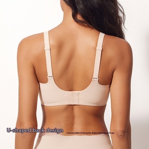 Soutien-gorge sans armatures, fin, respirant, push-up, avec logo latéral, grande taille pour femme, sans couture, avec coussinets en gel - Product Image 2