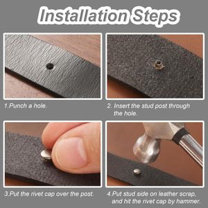 Notgia Sets Assorted Conchos Mixed Antique Silver Color Studs Spikes And Studs <b>Rivets</b> <b>Leather</b> Craft Accessories For Decorate Bel - Product Image 4