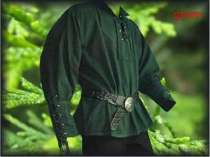 Disfraz de pirata medieval para <span class=keywords><strong>hombre</strong></span>, blusa de vendaje Vintage, camisa de puño ancho escocés mercenario, Top de manga larga - Product Image 3