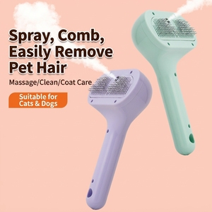 Nouvelle <span class=keywords><strong>brosse</strong></span> de toilettage pour animaux de compagnie antibactérienne avec fonction de massage, élimine les poils lâches sans effort, outil de toilettage électrique à brume - Product Image 2